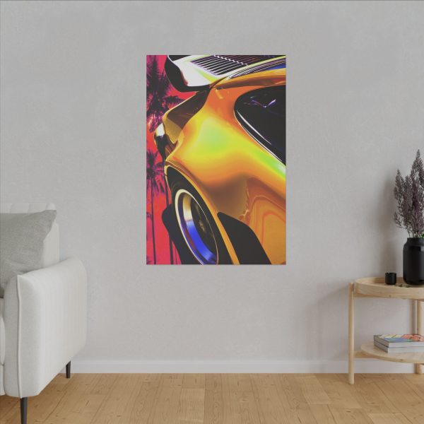 Porsche 911 Whale Tail Yellow, Stretched Print, 48" x 32"(*Hor/Ver option) 0.75" Depth - Image 5