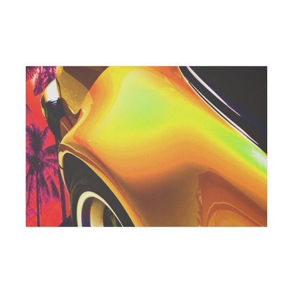 Porsche 911 Whale Tail Yellow, Stretched Print, 48" x 32"(*Hor/Ver option) 0.75" Depth - Image 2