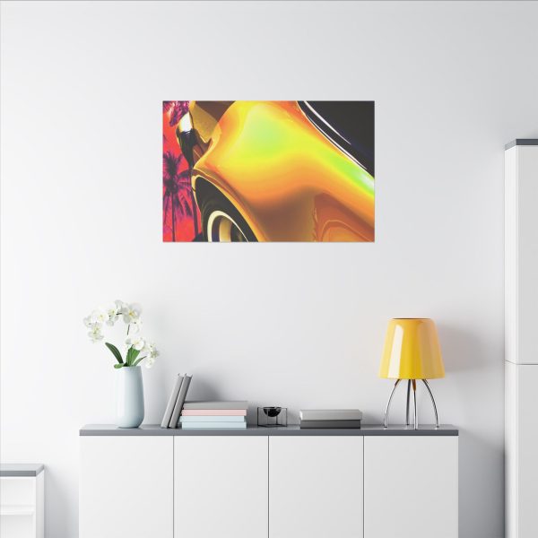 Porsche 911 Whale Tail Yellow, Stretched Print, 48" x 32"(*Hor/Ver option) 0.75" Depth - Image 4